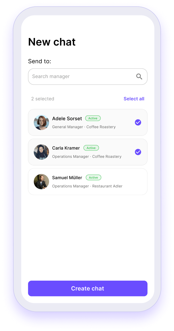 Chat in the app