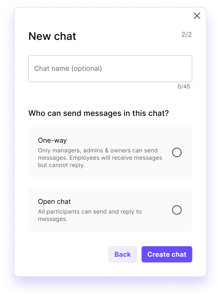 Chat options