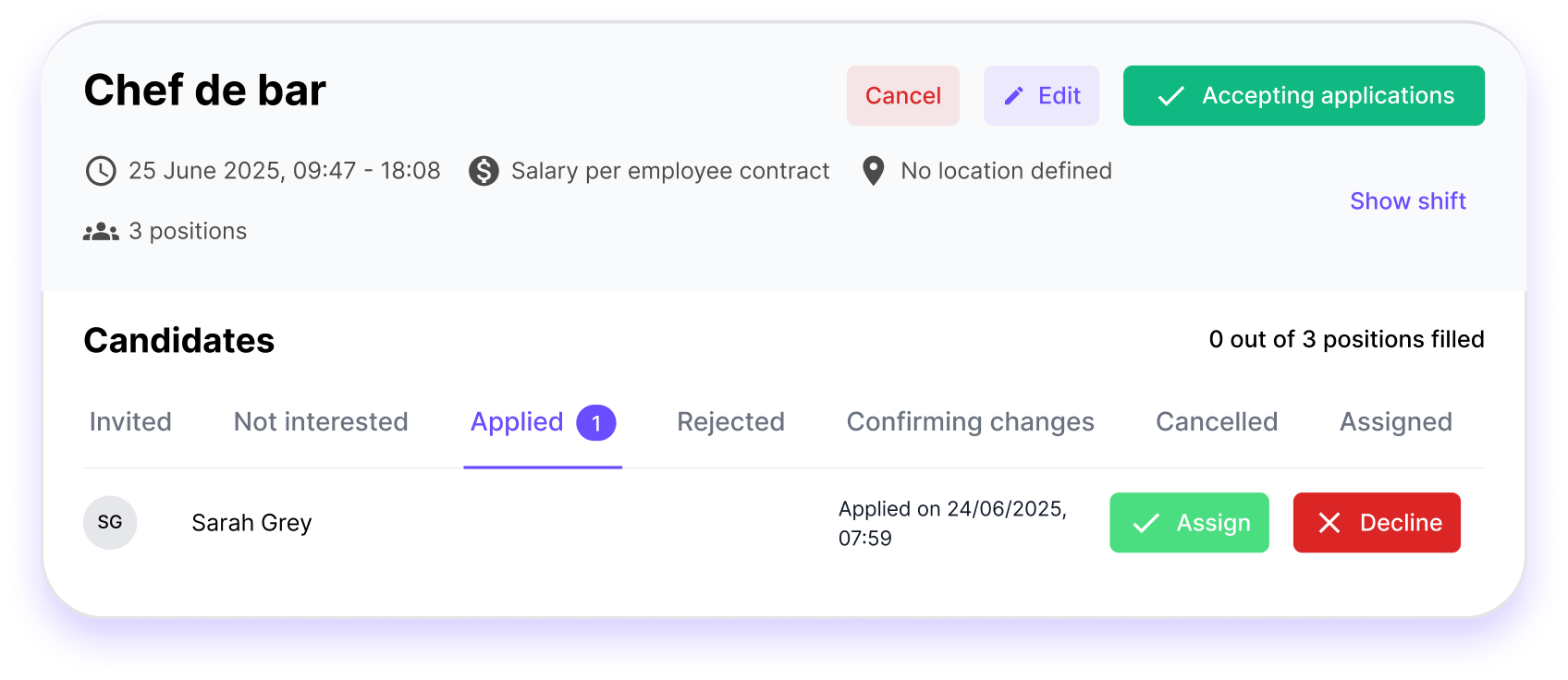 Managing applications