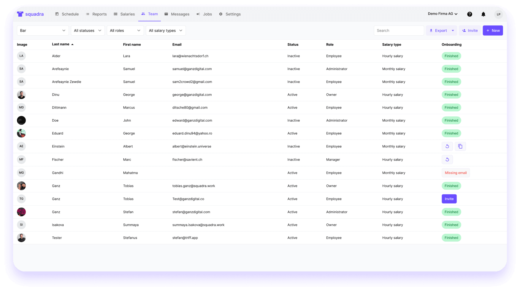 Team overview